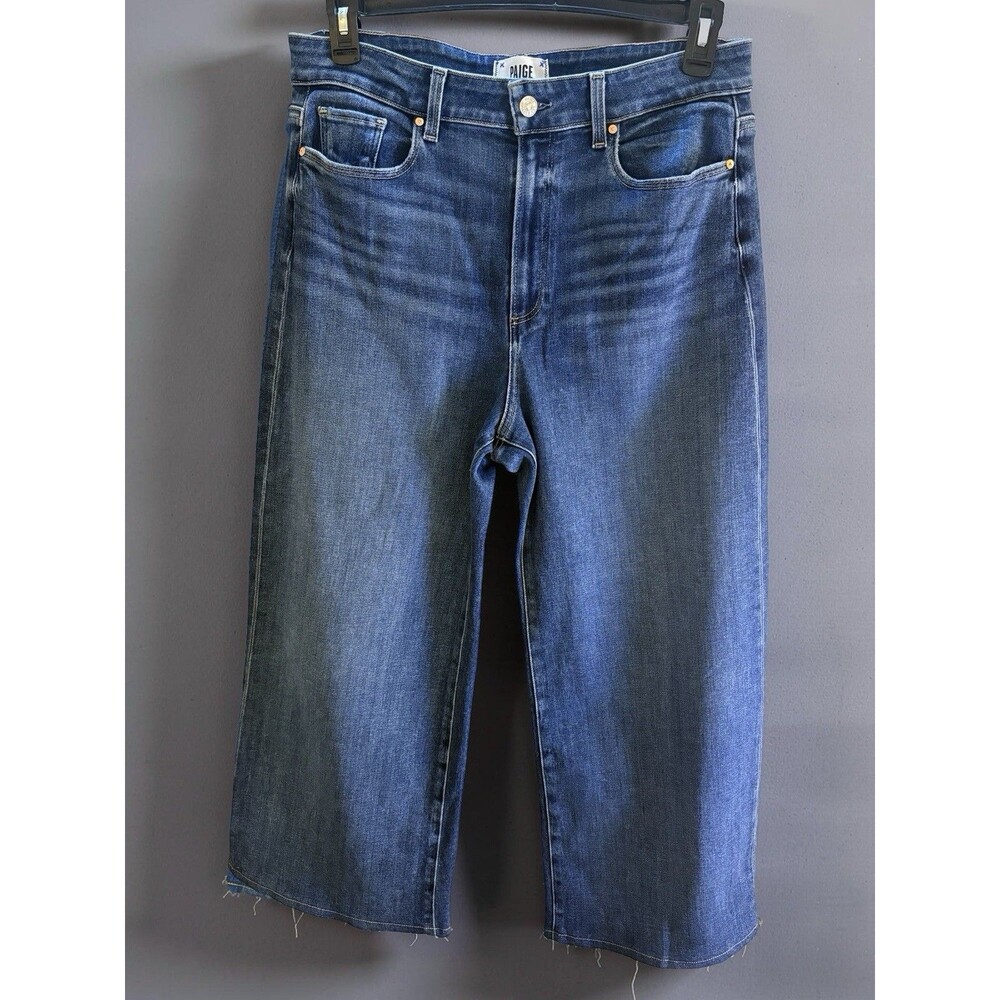 Paige Anessa Wide Leg High Rise Jeans Acapella Sz 32
